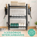 Escorredor de Louças 3 Andares em Aço Inox – Mais Organização para Sua Cozinha