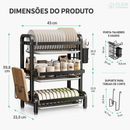 Escorredor de Louças 3 Andares em Aço Inox – Mais Organização para Sua Cozinha